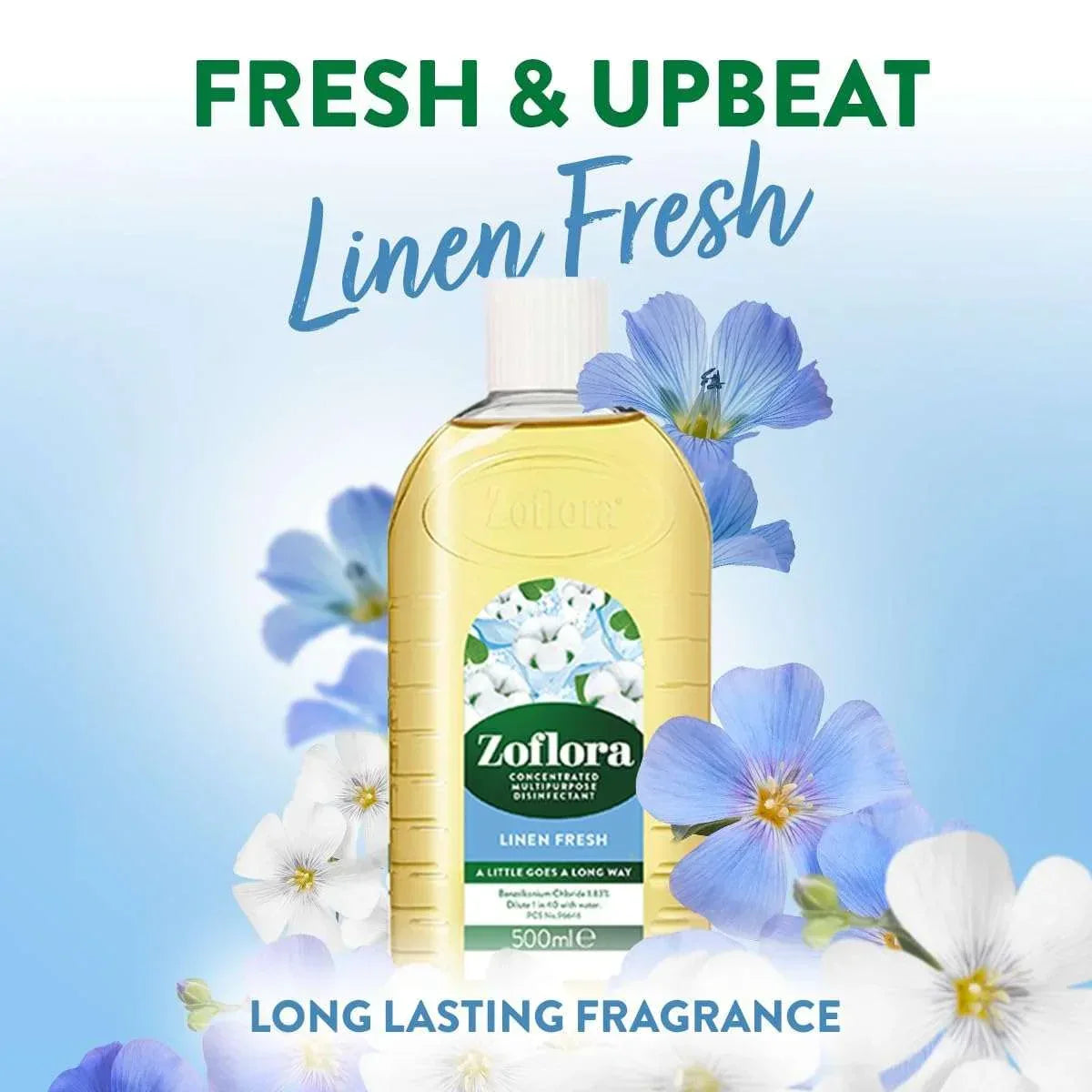 Zoflora Multipurpose Disinfectant - Linen Fresh- 500 ml | Anti-bacterial | All surface Cleaner | Home, Kitchen & Bathroom Cleaning | Eliminates Odour | 24 Hours fragrance - Mumzar