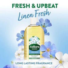 Linen fresh multipurpose disinfectant bottle, 500 ml, front label with floral design