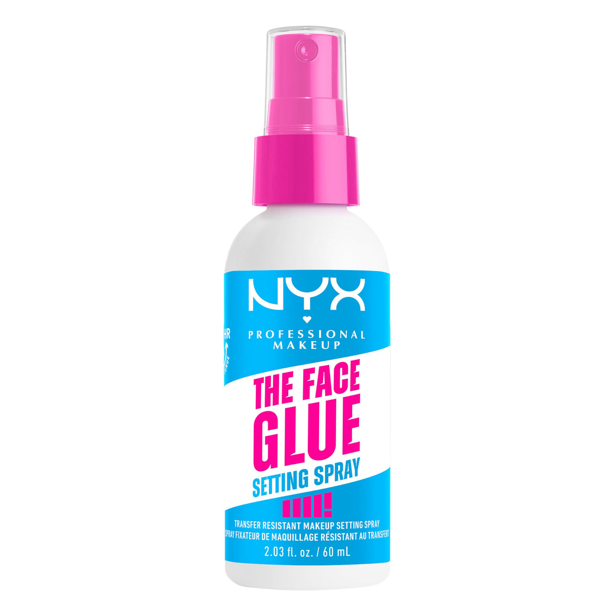 رذاذ تثبيت المكياج ذا فيس جلو من NYX Professional Makeup، رذاذ تثبيت المكياج، يدوم حتى 24 ساعة، خفيف الوزن وطويل الأمد، مقاوم للبقع ومقاوم للماء، 60 مل