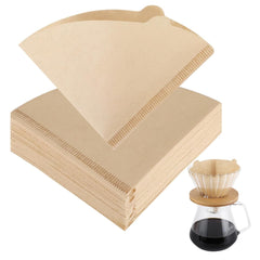 Coffee Filter 100 pcs, Coffee Filter Paper V60 Unbleached Disposable Coffee Filters Paper for Pour Over and Drip Coffee Maker 2 4 Cups brown