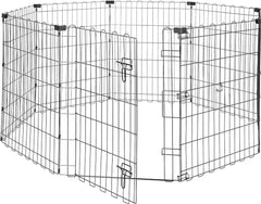 Foldable Octagonal Metal Exercise Pet Play Pen for Dogs, Fence Pen, Single Door, Black, 152.4 x 152.4 x 76.2 centimeters