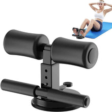 Black sit-up bar assistant with two foam rollers and suction base