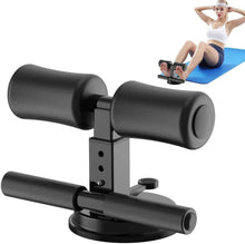 Black sit-up bar assistant with foam handles and round suction base