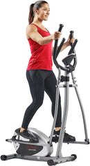 Máquina elíptica magnética Sunny Health &amp; Fitness, máquina de entrenamiento corporal completo con monitor LCD y agarres para medir el pulso, equipo de cardio para el hogar, SF-E905