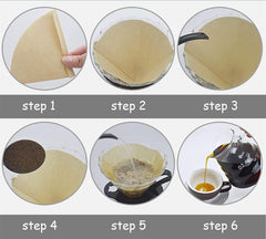 Coffee Filter 100 pcs, Coffee Filter Paper V60 Unbleached Disposable Coffee Filters Paper for Pour Over and Drip Coffee Maker 2 4 Cups brown