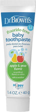Dr. Brown's fluoride-free baby toothpaste tube, apple & pear, 1.4 oz (40 g)