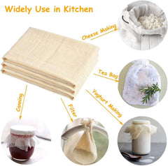 Clarkia 1x1 Meter Cotton Muslin Cloth or Cheese Cloth Unbleached Strainer Natural Ultra Fine Cheese Cloths for Straining Reusable, Making Cheese, Baking Fabric (1x1 Meter)