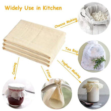 Unbleached cheesecloth stack with kitchen use icons for cheese making and more