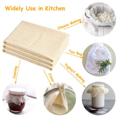 Clarkia 1x1 Meter Cotton Muslin Cloth or Cheese Cloth Unbleached Strainer Natural Ultra Fine Cheese Cloths for Straining Reusable, Making Cheese, Baking Fabric (1x1 Meter)