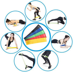 Elete Exercise Resistance Bands Set Of 5 Resistance Loops Extra Light To Extra Heavy Resistance 12 Inch Work Out Bands Perfect For Gym, Fitness, Yoga, Multicolor, Resendent Bank 1,