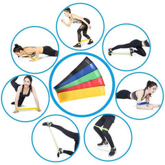 Elete Exercise Resistance Bands Set Of 5 Resistance Loops Extra Light To Extra Heavy Resistance 12 Inch Work Out Bands Perfect For Gym, Fitness, Yoga, Multicolor, Resendent Bank 1,