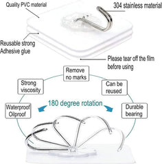 Adhesive Wall Hooks 20 Pcs, Transparent Strong Suction Hooks For Home Kitchen and Bathroom, Heavy Duty Nail Free Sticky Hangers with Hooks Utility Towel Bath Ceiling Hooks, Transparent