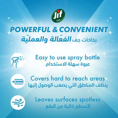 Jif Ultra Fast Cleaning Spray, Removes Dirt and Marks, For Window, Quick and Easy Cleaning in Just 10 Seconds, 2 x 500ml