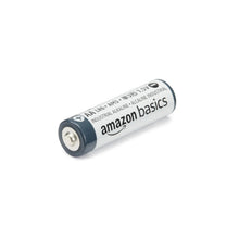 Single AA alkaline battery with blue cap and white label
