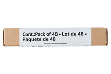 Cardboard battery pack box labeled “Cont:Pack of 48”