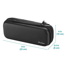 Black oval zip pencil case pouch with front zipper and carry loop