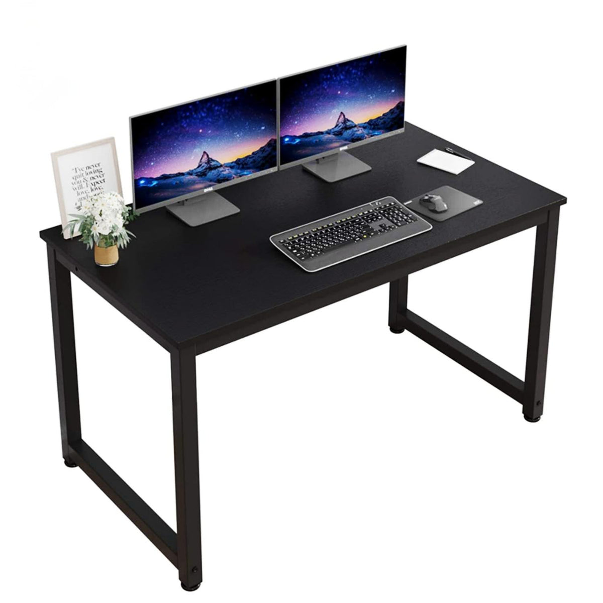 Computer Desk 120 * 60cm, Computer Laptop Table Desk Office Desk Study Writing Desk Easy Assembly, Computer Desk Modern Simple Style for Home Office