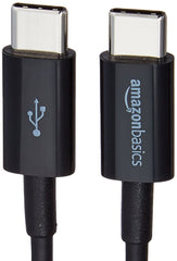 كابل شاحن سريع من USB-C إلى USB-C 2.0، سرعة 480 ميجابت في الثانية، معتمد من USB-IF، لأجهزة Apple iPhone 15 وiPad وSamsung Galaxy والأجهزة اللوحية وأجهزة الكمبيوتر المحمولة، بطول 3 أقدام (0.9 متر)، أسود