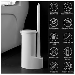 Disposable Toilet Bowl Cleaning Brush, Disposable Brush Head with 16 Refills Dissolving Wands Replacement Sponge Brush Heads, Soft Toilet Cleaner Brush for Bathroom Toilet Cleaning