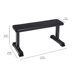 Banco de ejercicios con pesas planas Amazon Basics, negro