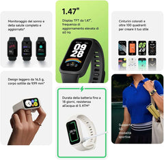 Xiaomi Smart Band 9 Active Black | 1.47 TFT display | long battery life | 50 modes | health monitoring | 9.99mm ultra-slim | Water resistant 50m