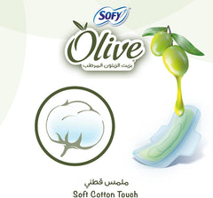 SOFY Olive Sanitary Pads With Wings, Slim, Large 29 cm, Pack of 56 Pads