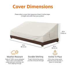 Funda para sofá de 3 plazas profundo de Amazon Basics para muebles de exterior y patio