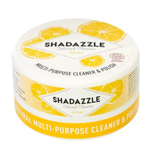 Lemon multi-purpose cleaner jar with SHADAZZLE branding and yellow graphics