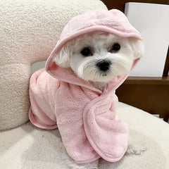 Microfiber Dog Bathrobe – Towel Robe with Hook and Loop Closure