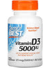 Vitamin D3 5000 IU softgels bottle, orange cap, 180 softgels.