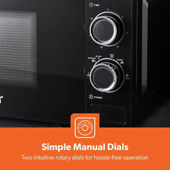 Geepas GMO1899 1100W Manual Microwave Oven with 5 Power Levels, 20 Liter Capacity, Black"Min 1 year manufacturer warranty| White "