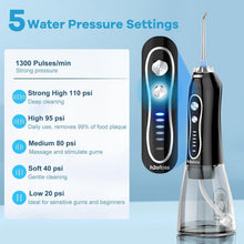 Cordless oral irrigator base with front control panel and standing water tank