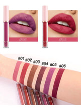 HUITICH 6-Piece Multicolour Matte Liquid Lip Gloss Set with Elegant Pink Gift Box