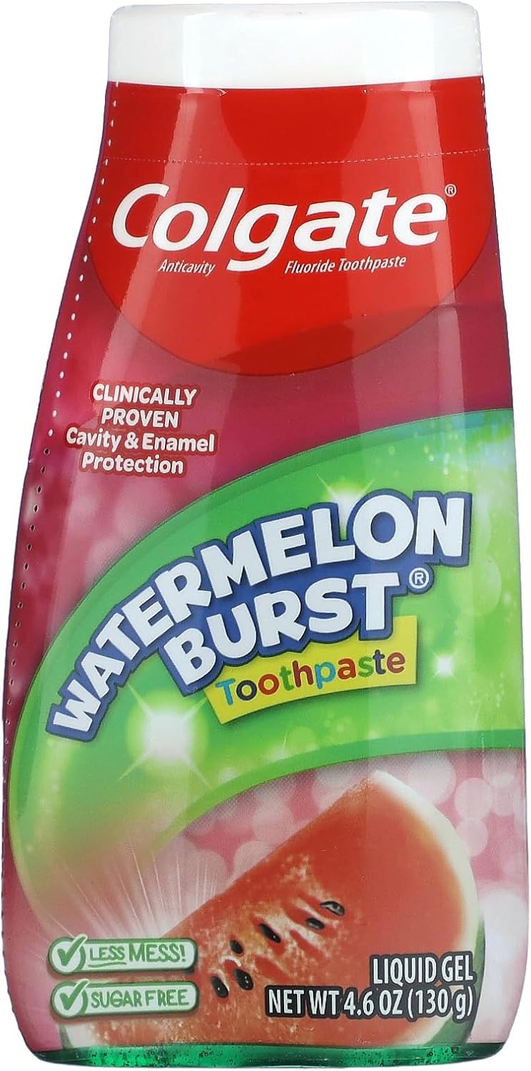 Colgate Kids 2 In 1 Toothpaste & Mouthwash, Watermelon Flavor, 4.6 oz (130 g)