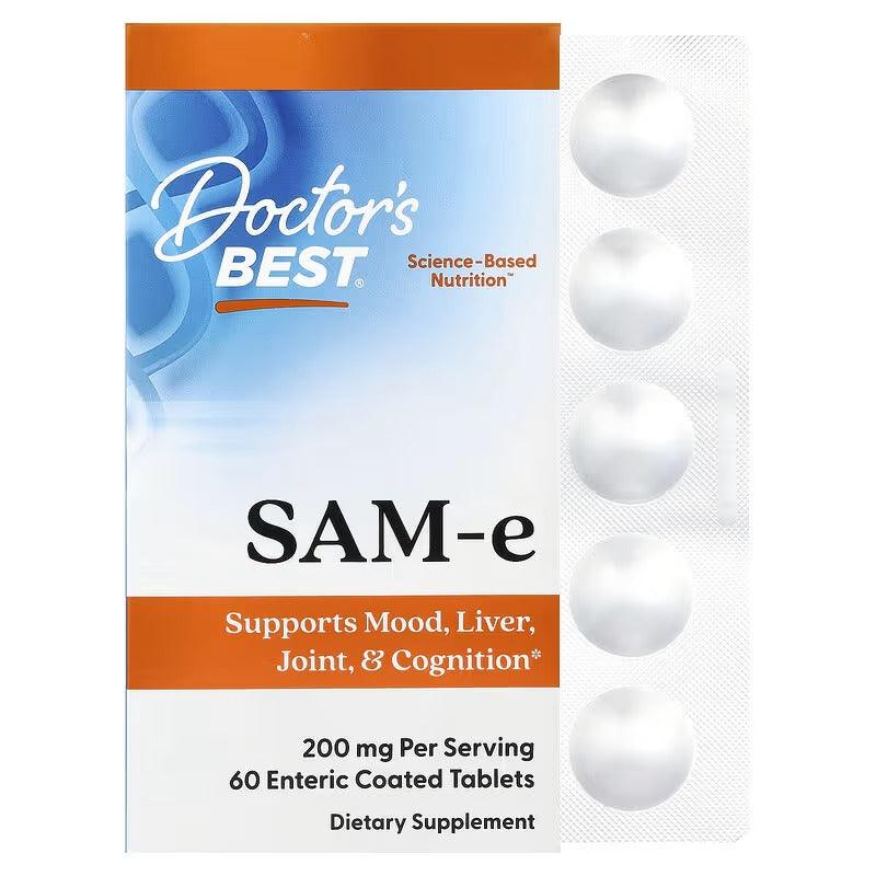 SAM-e dietary supplement box, 200 mg per serving, 60 enteric coated tablets