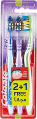 Colgate Toothbrush Medium, 2 Plus 1 Assorted Colors