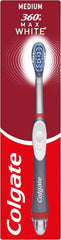 Colgate 360 Max White Sonic Power Medium Toothbrush, Whitening Toothbrush with Medium Bristles
