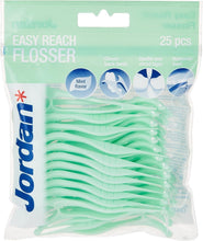 Jordan Easy Reach flosser picks bag, cool mint green, mint flavor, 25 count