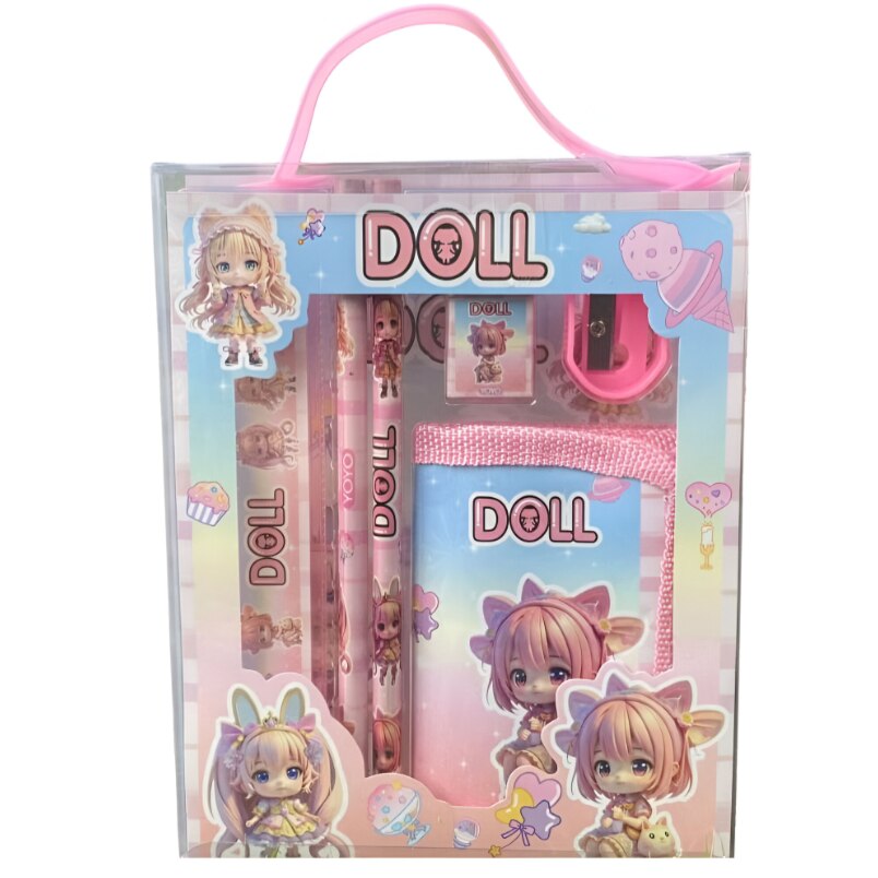 6 Pcs Doll Stationery Kit – Fun Doll-Themed Designs for School & Home