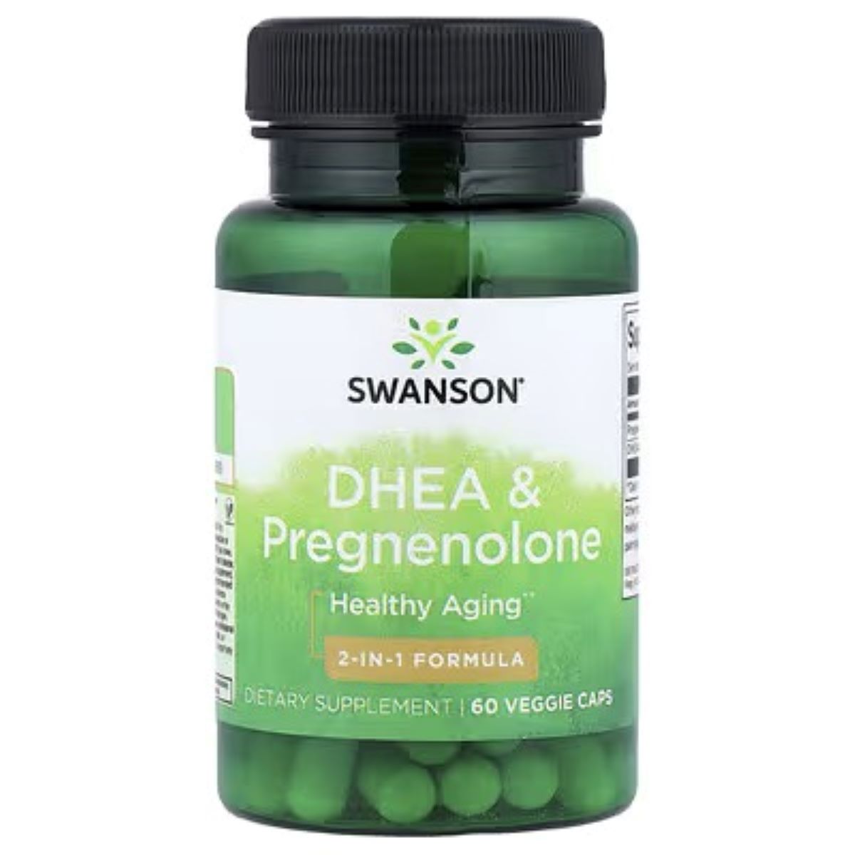 Swanson Vitamins DHEA & Pregnenolone – 60 Veggie Capsules | Hormone Precursor Wellness Supplement