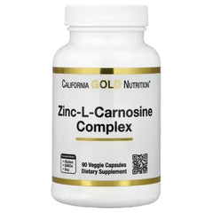 California Gold Nutrition Zinc-L-Carnosine Complex – 90 Veggie Capsules | Gut Health & Stomach Support