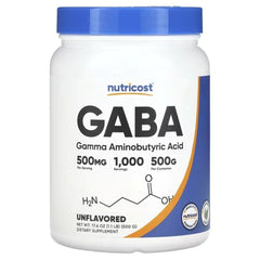 Nutricost GABA Powder Unflavored 500 g (17.6 oz) | Relaxation & Nervous System Support
