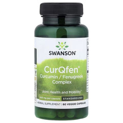 Swanson Vitamins CurQfen® Curcumin/Fenugreek Complex, Standardized, 500 mg, 60 Veggie Capsules