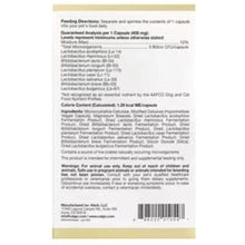 California Gold Nutrition LactoBif Pet probiotics supplement facts panel on back of bag