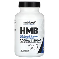 Nutricost Performance HMB – 500 mg per Capsule, 120 Capsules | Muscle Recovery & Performance Support Supplement