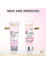Foam cleanser tube comparison, old and new pink L’Oréal Paris glycolic bright packs