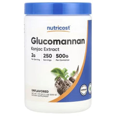 Nutricost Glucomannan Powder Unflavoured 500g (17.9 oz) | Dietary Fiber Supplement