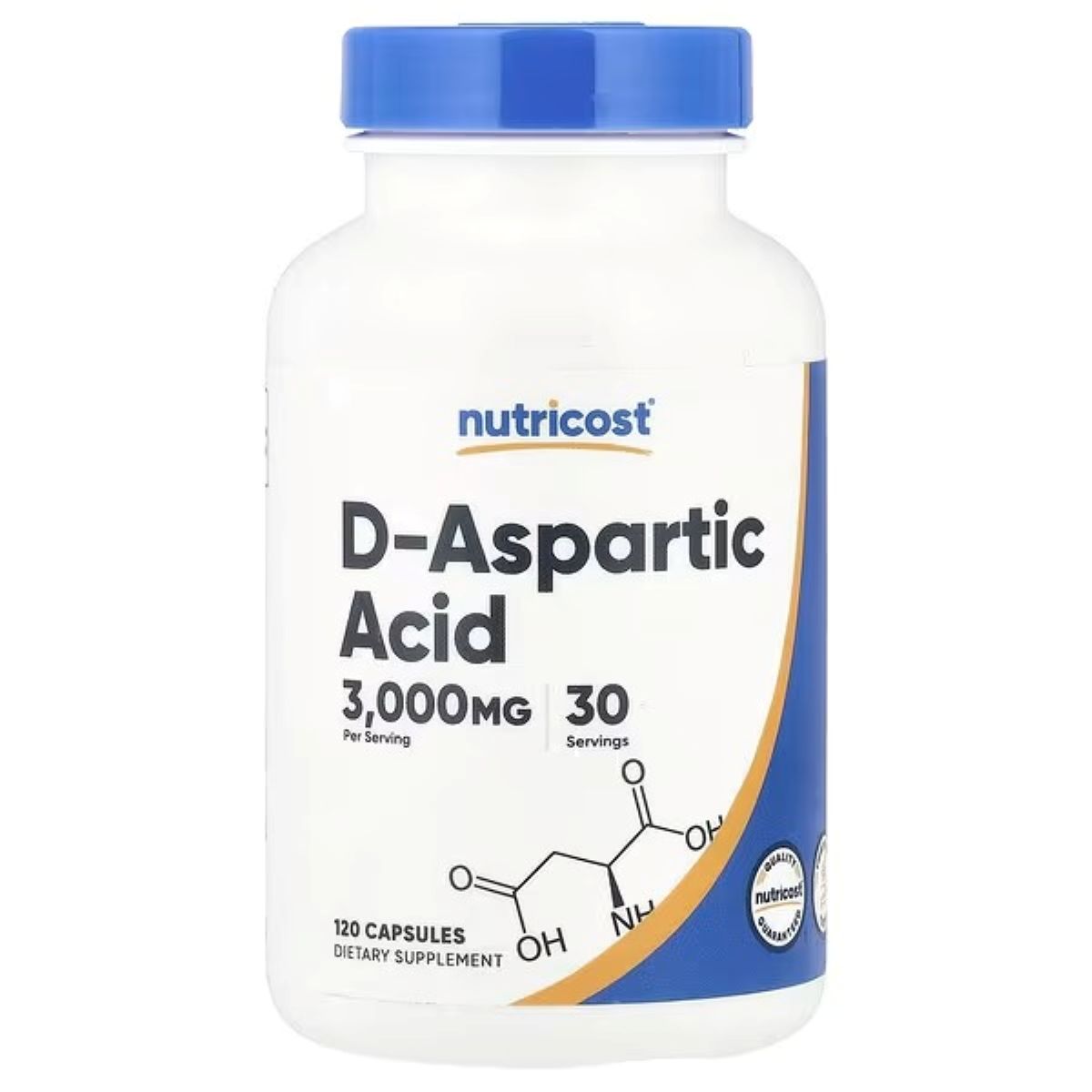 Nutricost D-Aspartic Acid – 120 Capsules, 750 mg per Capsule | High-Potency Amino Acid Supplement