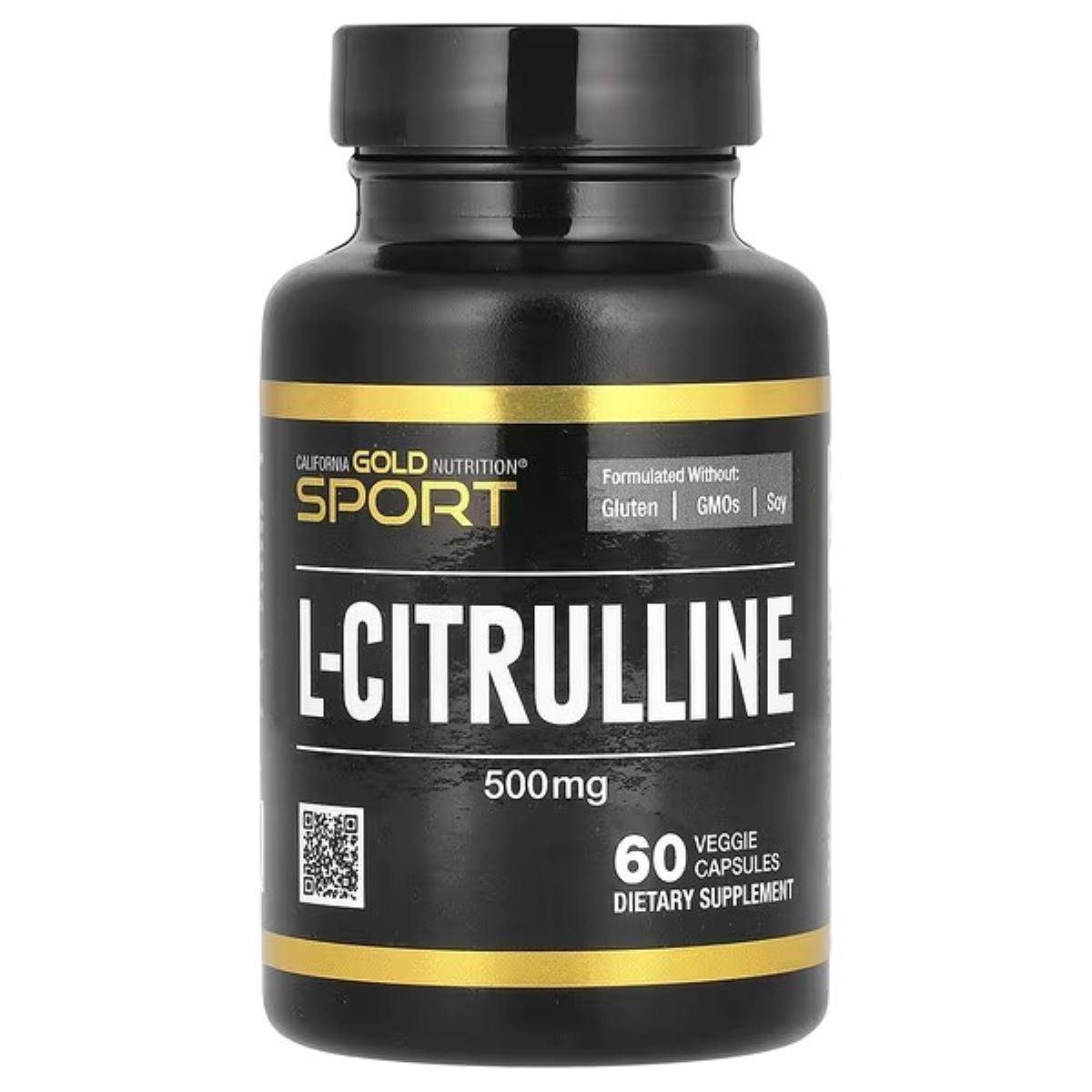 California Gold Nutrition Sport L-Citrulline 500 mg (Kyowa Quality) – 60 Veggie Capsules Nitric Oxide Booster Supplement