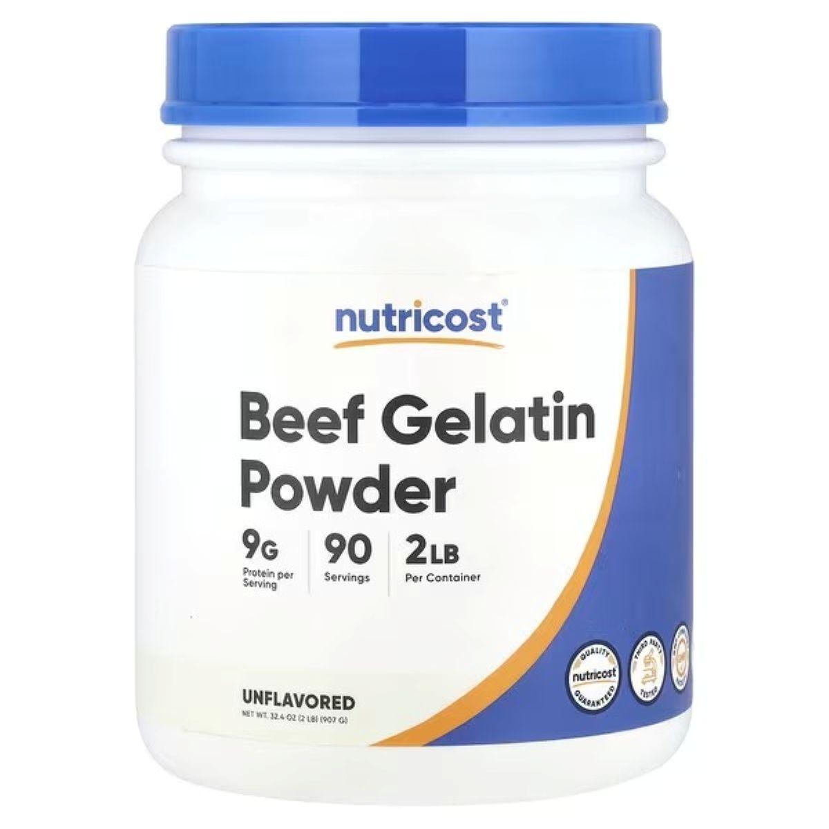 Nutricost Beef Gelatin Powder Unflavored | Collagen-Rich Protein Supplement | Supports Joints, Skin, Hair & Nails | Easy to Mix | 32.4 oz (907 g)